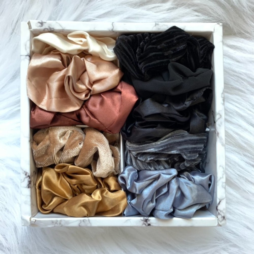 NEW 10PC Scrunchie Gift Box Set